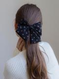 Polka Dot Ribbon Metal Hair Pin