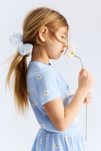 Gedessineerde katoenen scrunchie