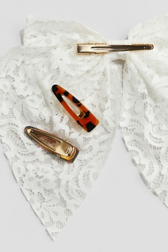 Set van 3 haarclips(Wit)