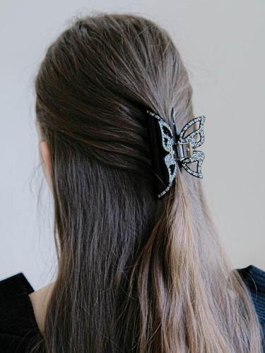 Austrian Crystal Butterfly Premium Cellulose Hair Clip