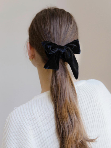 Velvet Petit Ribbon Hair Scrunchie