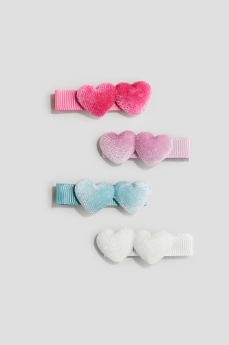 Set van 4 haarclips(Roze/turkoois)