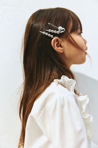 Set van 4 haarclips(Zilverkleurig)
