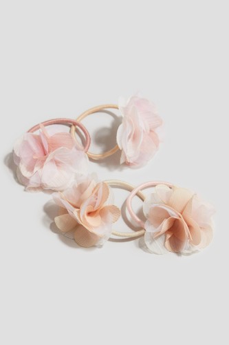 Set van 4 haarelastieken met applicatie