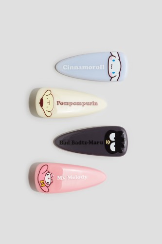 Set van 4 haarclips met print