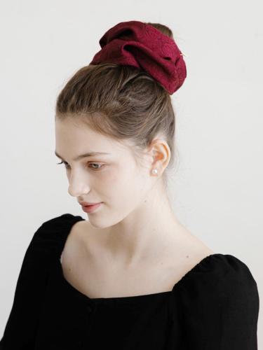 Rose Pattern Embroidered Scrunchie