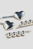 Set van 4 haarclips(Zilverkleurig)