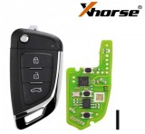 XKKF03EN Xhorse Knife type 3 button wire remote key (Chrome trim)