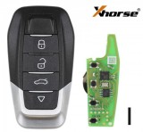 XKFEF8EN Xhorse Ferrari type Second Generation 4 button wire remote key, (Bright black) Replace XKFEF6EN