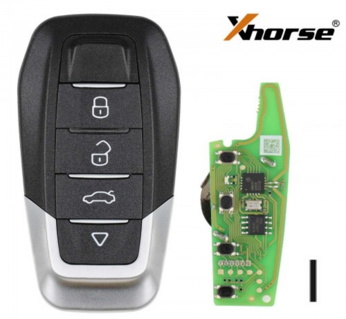 XKFEF8EN Xhorse Ferrari type Second Generation 4 button wire remote key, (Bright black) Replace XKFEF6EN