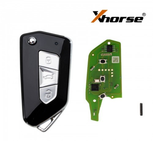 XKGA82EN Xhorse Electroplated Matte type 3 button wire remote key
