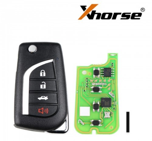 XKTO10EN Xhorse Toyota type 3+1 button wire remote key