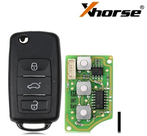 XKB512EN Xhorse B5 type Second Generation 3 button wire remote key,Replace XKB510EN
