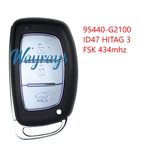 For Hyundai Ioniq 95440-G2100 TQ8-FOB-4F11  ID47 chip HITAG 3 with FSK 434mhz 3 button remote key