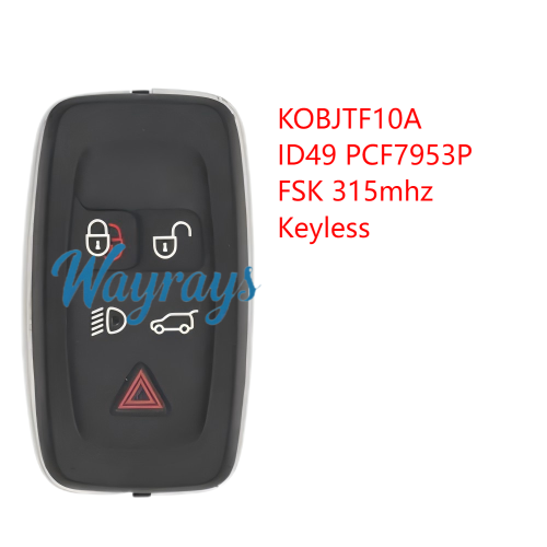 For Landrover KOBJTF10A ID49 chip PCF7953P with FSK 315mhz keyless 4+1 button remote key
