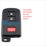 For Toyota HYQ14FBB 0010 PCB 8A chip with FSK 434mhz keyless 2/2+1/3 button remote key