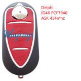 For Alfa Delphi BSI System ID46 chip PCF7946A with ASK 434mhz 3 button remote key