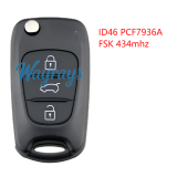 For Hyundai ID46 chip PCF7936A  with FSK 434mhz 3 button remote key