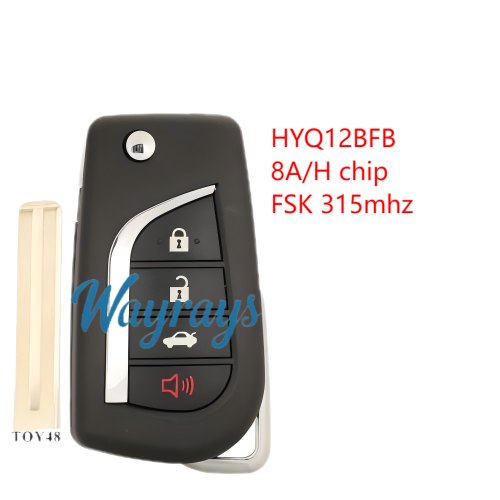 For Toyota HYQ12BFB 8A chip with FSK 315mhz 3+1 button remote key remote key
