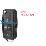 For VW 5K0837202AE ID48 chip with 434mhz 5/4+1 button remote key