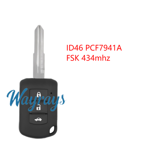 For Mitsubishi OUCJ166E 6370B941/6370B943 ID46 chip PCF7941A with FSK 434mhz 2/3 button remote key