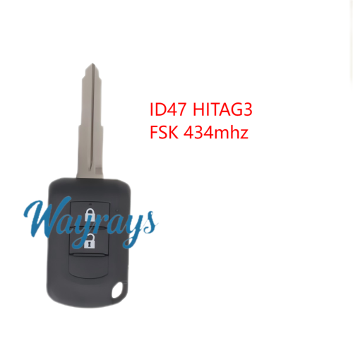 For Mitsubishi OUCJ166E 6370C134 ID47 chip HITAG3 with FSK 434mhz 2/3 button remote key