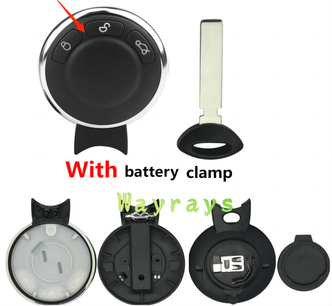 [with battery clamp]  For BMW mini cooper key shell  without logo