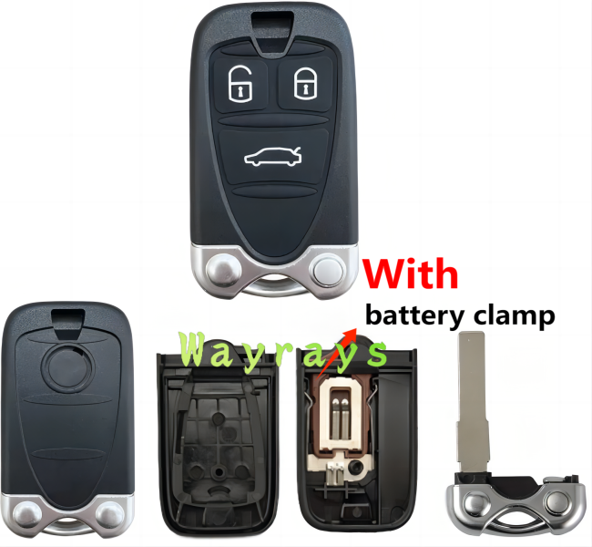[with battery clamp] For Alfa Romeo 159 key shell  with round logo place