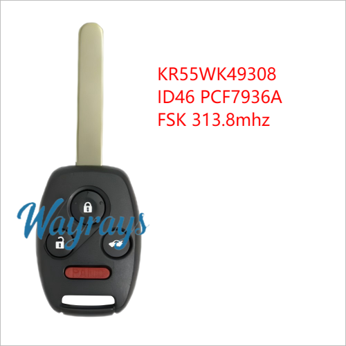 For Honda KR55WK49308 ID46 chip PCF7936A with FSK 313.8mhz 3+1 button remote key