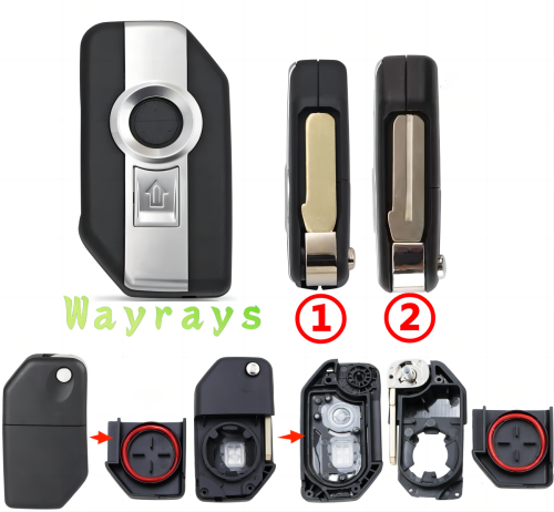For BMW motorcycle key shell  with round logo place