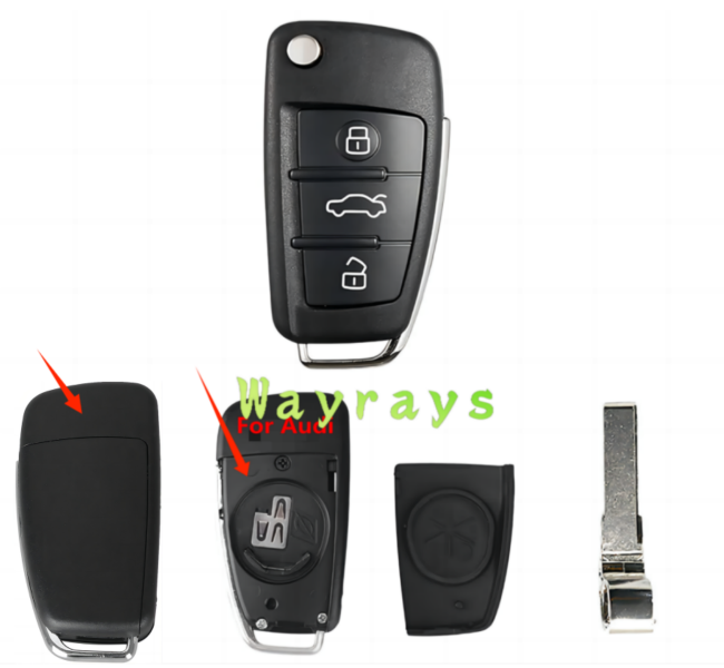 For Audi A6L A4 A6 A7 key shell without logo