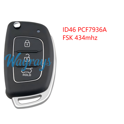 For Hyundai Elantra ID46 chip PCF7936A with FSK 434mhz 3 button button remote key