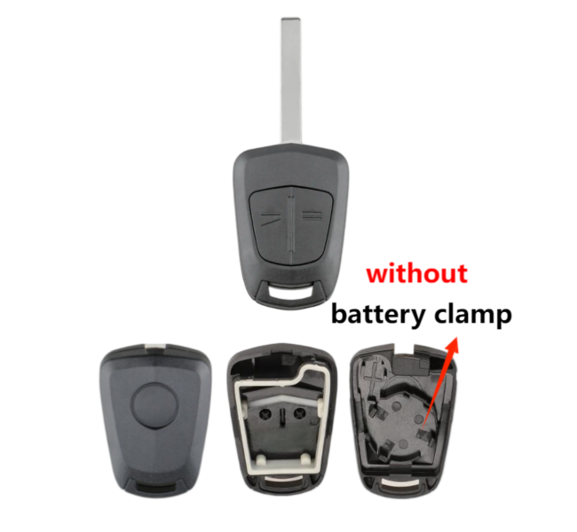 For Opel key shell with round logo place without battery clamp