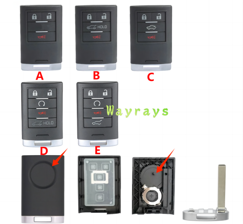 For Cadillac key shell with round logo place