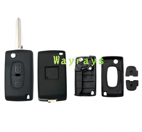For Citroen Peugeot 4007 5008 key shell with MIT11R blade with square logo place