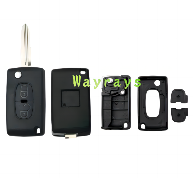For Citroen Peugeot 4007 5008 key shell with MIT11R blade with square logo place