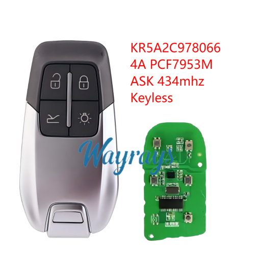 For Freeari 14-20 458 488GTB 588 KR5A2C978066 4A chip PCF7953M with ASK 434mhz keyless 4 button remote key