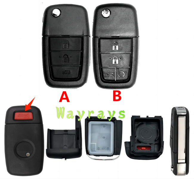 For Chevrolet GMC key shell with round logo place