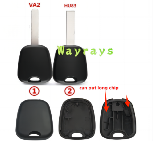 For Citroen Peugeot transponder key shell without chip which can put TPX long chip without logo