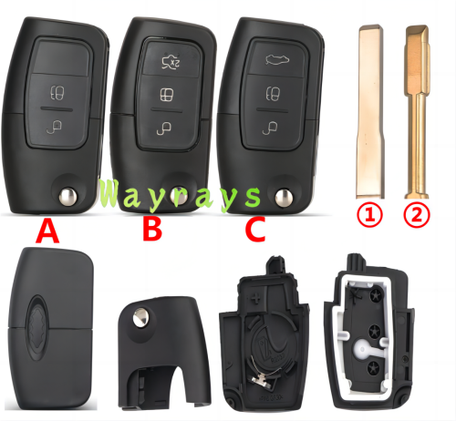 For Ford Focus Mondeo key shell with oval logo place