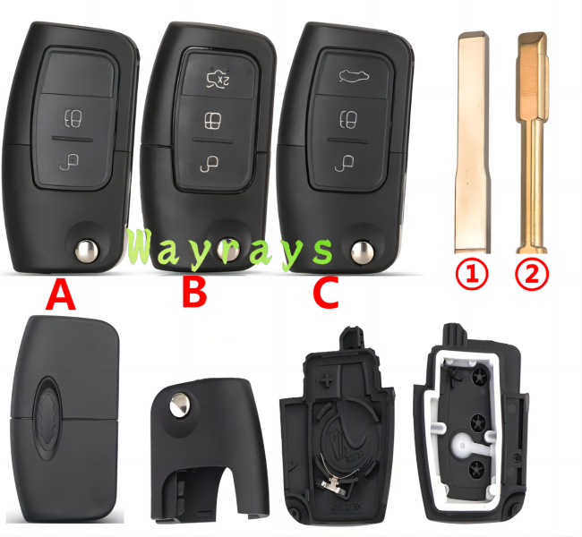 For Ford Focus Mondeo key shell with oval logo place
