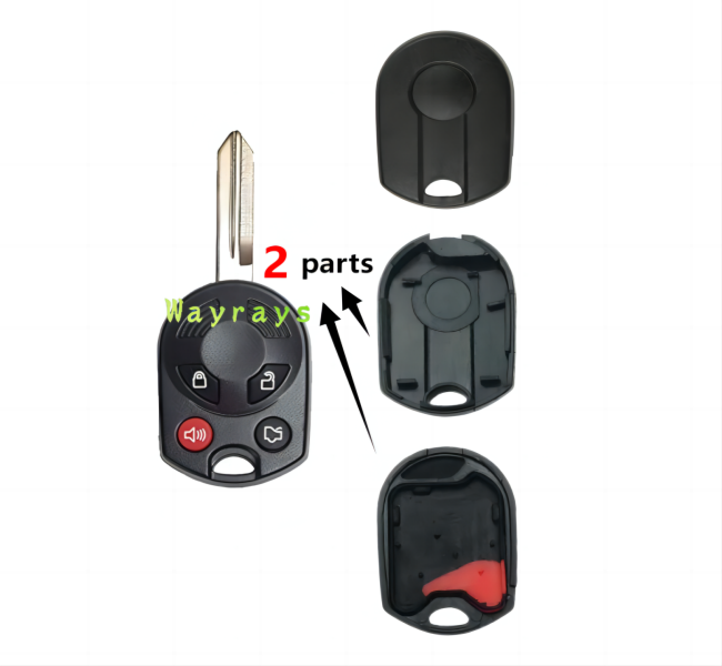 [2 parts]  For Ford key shell with logo place