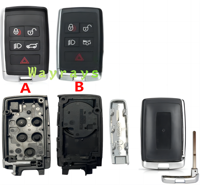 For Landrover 18years key shell for install original PCB with rectangle logo place