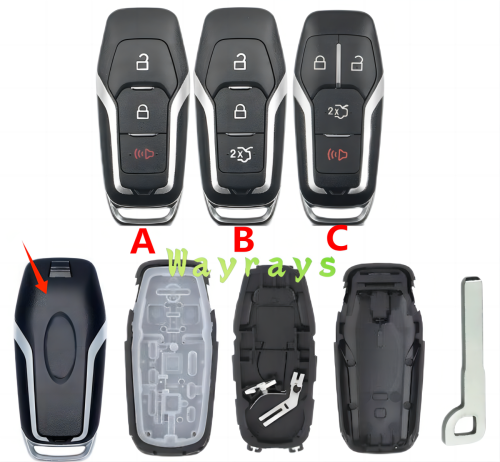 For Ford key shell with HU101 blade   with oval logo place