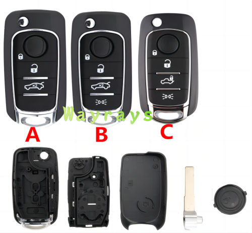 For Fiat 500X key shell with SIP22 blade with round logo place
