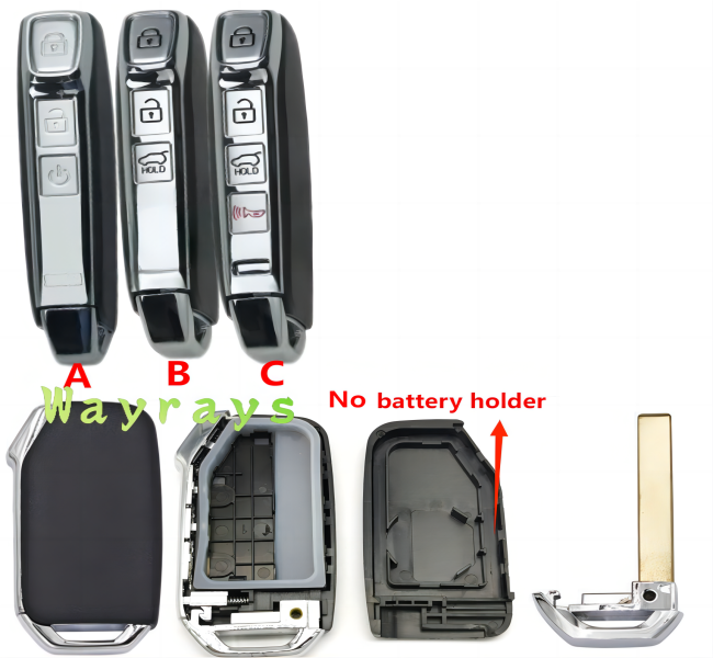 [no battery holder] For Kia key shell with logo place