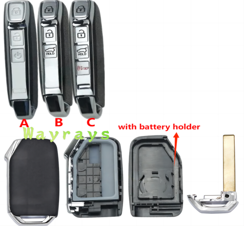 [with battery holder] For Kia key shell