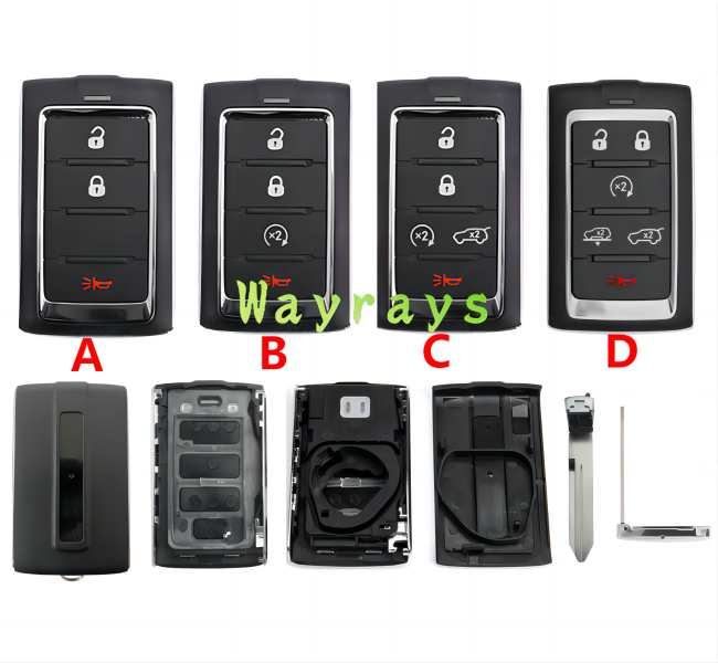 For Jeep key shell  with rectangle logo place