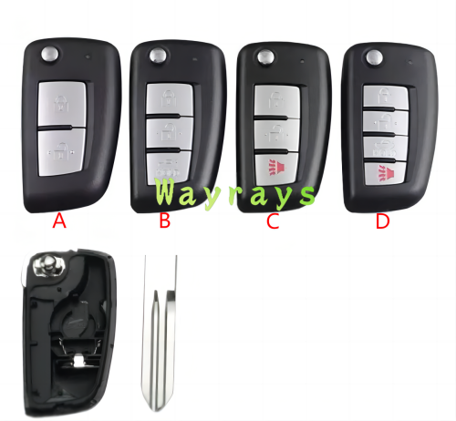 For Nissan key shell with oval logo place