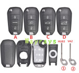 For Citroen Peugeot key shell without logo